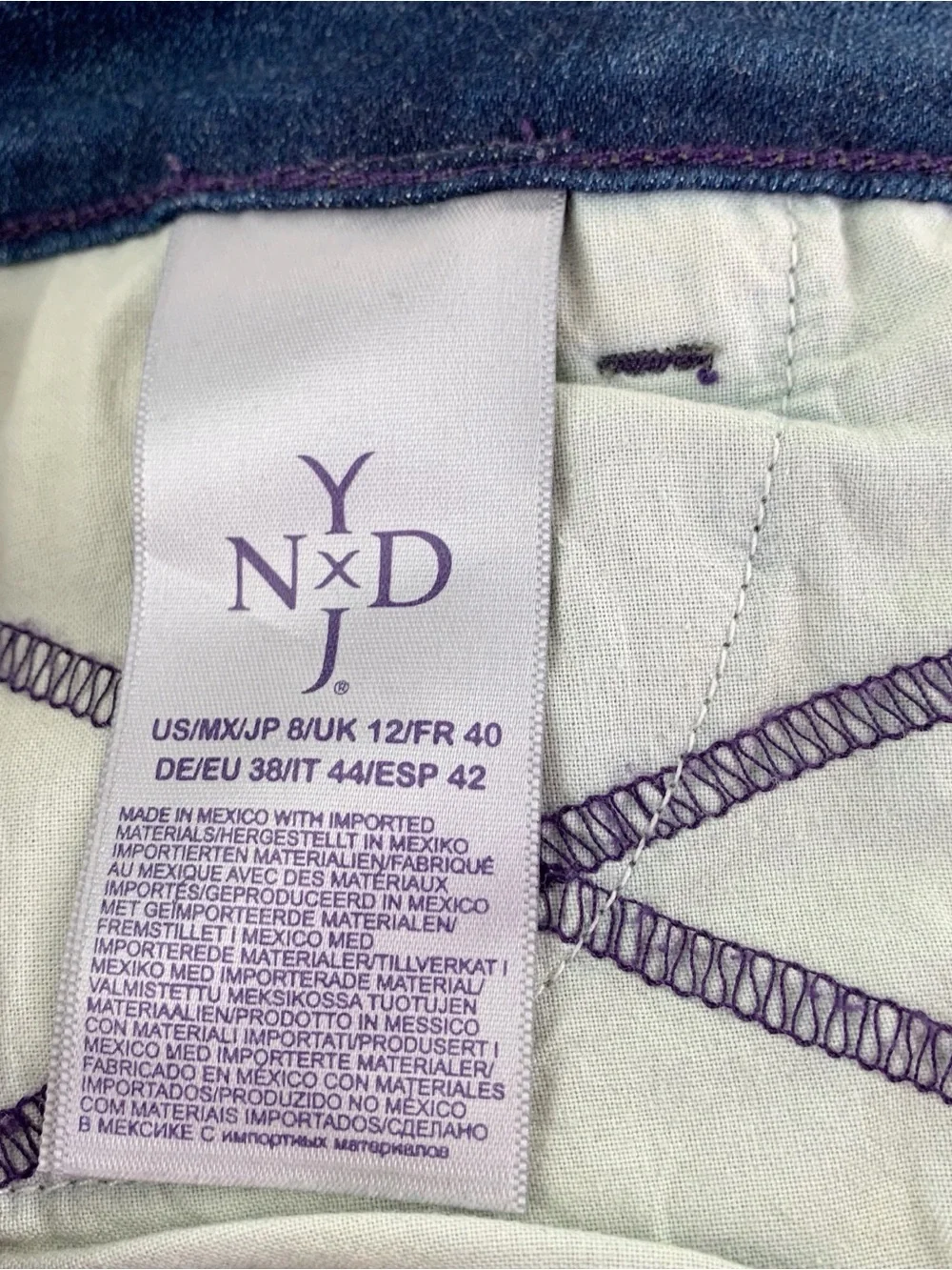 NYDJ high rise Alina Legging lift tuck technology skinny jeans women's size 8
